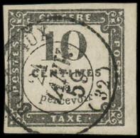 O FRANCE - Taxe - 1, Signé Brun: 10c. Noir - 1859-1959 Usati