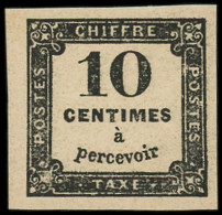 * FRANCE - Taxe - 2, Type I, Très Frais: 10c. Noir - 1859-1959.. Ungebraucht