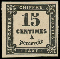 * FRANCE - Taxe - 3B, Type II, Très Frais: 15c. Noir - 1859-1959 Nuovi