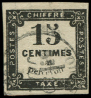 O FRANCE - Taxe - 4, Signé Calves: 15c. Noir Lithographié - 1859-1959 Usati