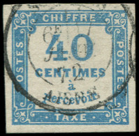 O FRANCE - Taxe - 7, Signé Calves, Belles Marges: 40c. Bleu - 1859-1959 Oblitérés