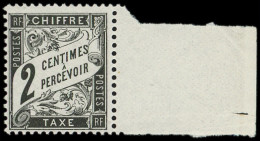** FRANCE - Taxe - 11, Très Beau, Bord De Feuille: 2c. Noir - 1859-1959.. Ungebraucht