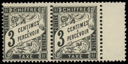 ** FRANCE - Taxe - 12, En Paire, Bdf, TB: 3c. Noir - 1859-1959.. Ungebraucht