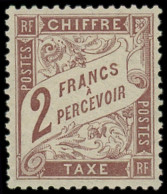 ** FRANCE - Taxe - 26, Très Bon Centrage, Signé Calves: 2f. Marron - 1859-1959 Nuovi