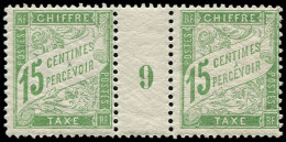 ** FRANCE - Taxe - 30, Paire Millésime "9": 15c. Vert-jaune - 1859-1959.. Ungebraucht