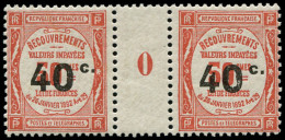 ** FRANCE - Taxe - 50, Paire Millésime "0": 40c. S. 50c. Rouge - 1859-1959 Mint/hinged