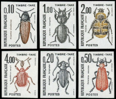 ** FRANCE - Taxe - 103/08, Complet 6 Valeurs Non Dentelées: Insectes - 1960-.... Postfris
