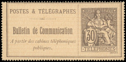 (*) FRANCE - Téléphone - 17, Postes Et Télégraphes: 30c. Brun-noir Sur Lilas - Telegramas Y Teléfonos