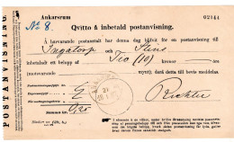 78941 - Schweden - 1887 - Einlieferungsschein Fuer Postanweisung - Lettres & Documents