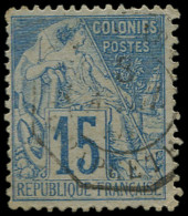 O COLONIES GENERALES - Poste - 51, Oblitération Octogonale "Papeete": 15c. Bleu - Other & Unclassified