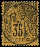 O COLONIES GENERALES - Poste - 56, Oblitération Cad "Nossi-Bé 2/5/90", D7B: 35c. Violet-noir S. Orange - Alphée Dubois