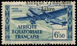 O AFRIQUE EQUATORIALE - Poste Aérienne - 18, Surcharge Espacée à Cheval - Altri