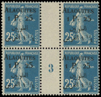 ** ALAOUITES - Poste - 5, Bloc De 4 Mill. "3": 1pi.25 S. 25c. Bleu - Unused Stamps
