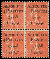 ** ALAOUITES - Poste - 12, Bloc De 4 Dont 2 Ex "E" De Alaouites Quasi Absent (gomme Coloniale) - Nuevos