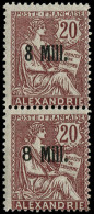 ** ALEXANDRIE - Poste - 41aa, En Paire, Gros "8" Tenant à Normal - Unused Stamps