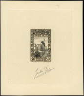 EPA ALGERIE - Poste - 128, épreuve D'artiste En Noir, Signée: 50c. Expo De 1937 - Altri & Non Classificati