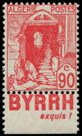 ** ALGERIE - Poste - 137Aa, Non émis 90c Rouge, Avec Bande Pub, Signé Scheller: 90c. Rouge - Unused Stamps