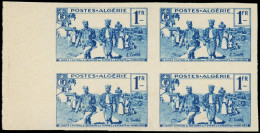 (*) ALGERIE - Poste - 159, Bloc De 4 Non Dentelé, Sans Surcharge: 1f. Bleu Familles - Other & Unclassified