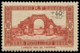 * ALGERIE - Poste - 167a, Double Surcharge, Signé Brun: +60c. S. 90c. Rouge - Unused Stamps