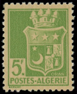 ** ALGERIE - Poste - 183b, Impression Sur La Gomme, Dentelé, Signé Brun: 5f. Vert - Autres & Non Classés