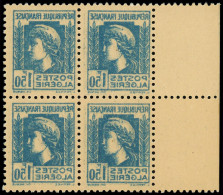 ** ALGERIE - Poste - 214e, Bloc De 4, Impression Recto-verso Inversée, Bleu Ciel, Bdf - Ungebraucht