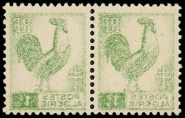 ** ALGERIE - Poste - 219a, Paire Impression Recto-verso: 1f. Vert - Nuovi