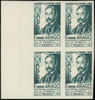 ** ALGERIE - Poste - 267a, Bloc De 4 Non Dentelé, Bdf: Journée Du Timbre 1948 - Unused Stamps