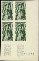 ** ALGERIE - Poste - 295a, Bloc De 4 Non Dentelé, Cd 11/3/52: Congrès Des Sous-officiers De Réserve - Unused Stamps