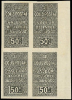 (*) ALGERIE - Colis Postaux - 16c, Bloc De 4 Non Dentelé, Sans Surcharge, Bdf: 50c. Noir - Parcel Post