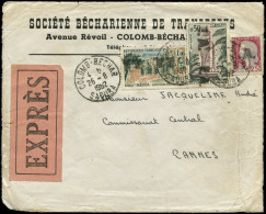 LET ALGERIE "EA" - Poste - Colomb Béchar Saoura, Surcharge à Main Départementale Noire, Env. Express 26/8/62 (5-12 + 14/ - Other & Unclassified