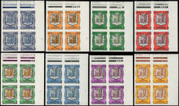 ** ANDORRE - Poste - 153A/57, 8 Blocs De 4 Non Dentelés, Cdf: Armoiries - Unused Stamps