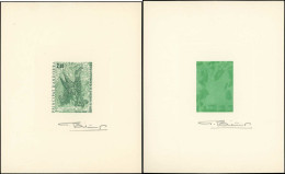 EPA ANDORRE - Poste - 278, 2 épreuves D'artiste En Vert (1 Négatif), Signées Bétemps: 2.00f. Aigle De St Cerni - Altri & Non Classificati