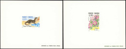 EPL ANDORRE - Poste - 393/94, 2 épreuves De Luxe: Roses Et Loutre (Maury) - Sonstige & Ohne Zuordnung