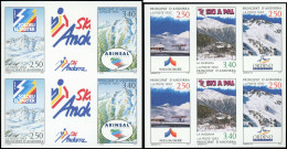 ** ANDORRE - Poste - 425/29, 2 Blocs De 2 Triptyques Non Dentelés: Ski (Maury) - Sonstige & Ohne Zuordnung
