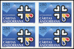 ** ANDORRE - Poste - 456a, Bloc De 4 Non Dentelé: Caritas à Andorre - Nuovi