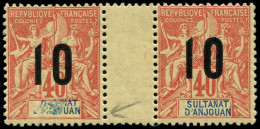 ** ANJOUAN - Poste - 26, En Paire Dont 1 Exemplaire Légende Très Obstruée - Unused Stamps