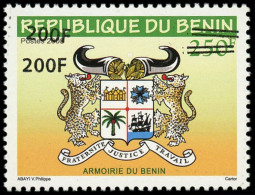 ** BENIN - Poste - Michel 1462, émission Locale, Variété Double Surcharge: 200/250f. Armoiries - Sonstige & Ohne Zuordnung