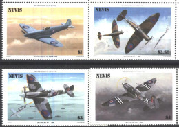 Mint Stamps Aviation Airplanes 1986 From Nevis - Militaria