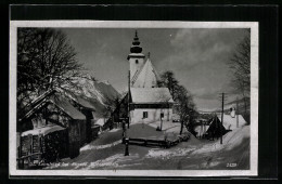 AK Bad Aussee, Kirche St. Leonhard Im Schnee  - Autres & Non Classés
