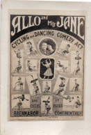 4V5Hyr  Carte Photo Montage Surréalisme Allo & Jane Cycling Dancing Comedy Act Cycles Brennabor Pneus Continental - Other & Unclassified