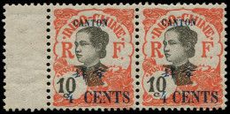 ** CANTON - Poste - 71b, "4" éloigné De Cents Tenant à Normal, Signé: 4c. S. 10c. Rouge - Unused Stamps