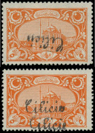* CILICIE - Poste - 55a + C, Surcharge Double + Renversée, Signé Pavoille: 5pa. Orange - Unused Stamps