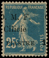 * CILICIE - Poste - 83, Surcharge à Cheval, "1" à Droite: 25c. Bleu - Unused Stamps