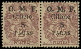 * CILICIE - Poste - 89i, Paire Dont 1 Ex "s" Renversé, Signé Pavoille: 5pa. S. 2c. Blanc - Unused Stamps