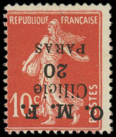 * CILICIE - Poste - 91b, Surcharge Renversée, Signé Pavoille: 20pa. S. 10c. Rouge - Unused Stamps