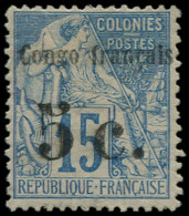 (*) CONGO - Poste - 2, Signé Brun: 5c. S. 15c. Bleu - Nuevos
