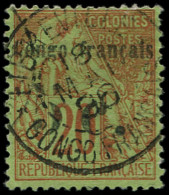 O CONGO - Poste - 3, Signé Thiaude: 5c. S. 20c. Brique S. Vert - Usati