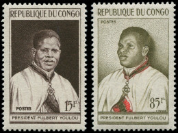 ** CONGO - Poste - 136A/36B, Non émis: Président Fulbert Youlou - Nuevos