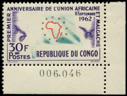 ** CONGO - Poste - 152, Impression Très Dépouillée à Quasi Absente Du Vert: Union Africaine - Nuevos
