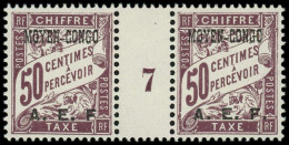 * CONGO - Taxe - 7a, Paire Millésime "7", 1 Ex Sans Point Après Le F - Unused Stamps